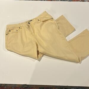 Tru Lux Cropped Jeans Size 33/16 Butter Yellow Soft Stretch Denim